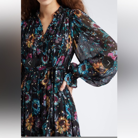 Ulla Johnson Anais Dress in Black Iris, Size 4, Silk New without tags - Picture 3 of 6